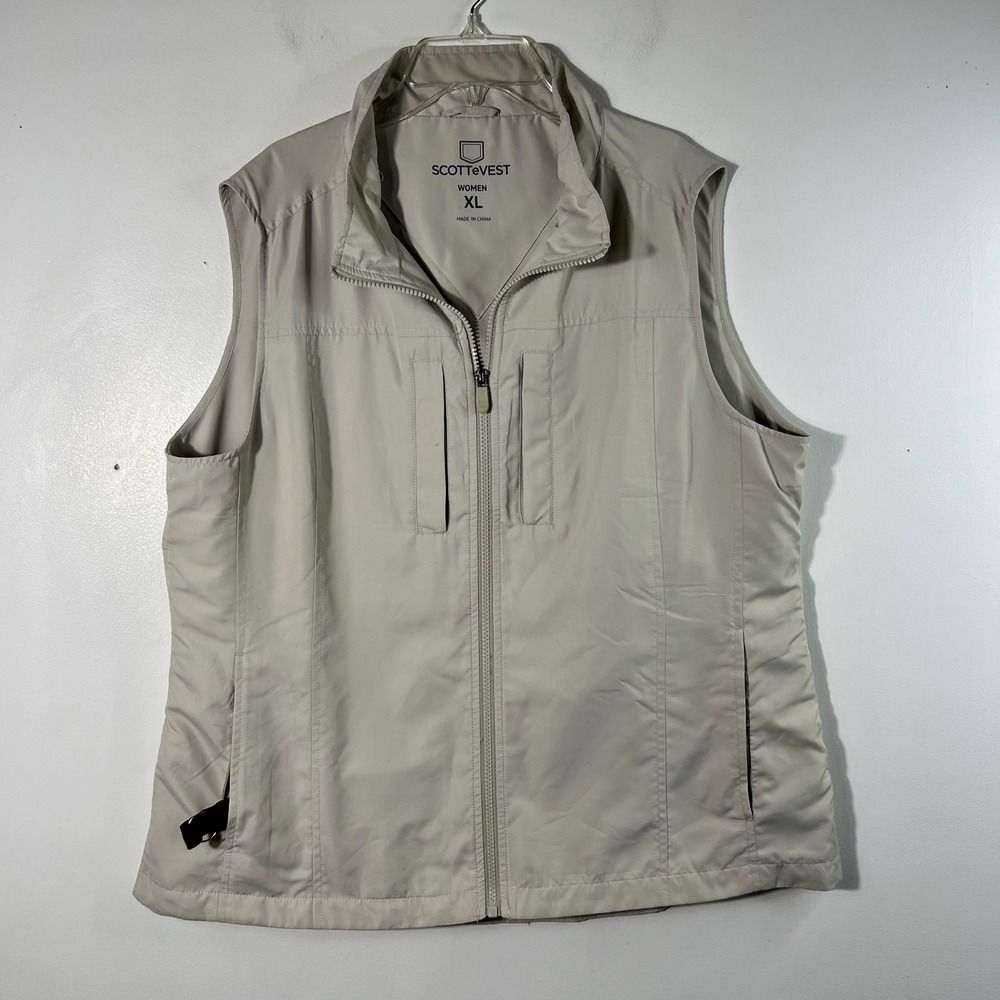 Womens ScotteVest Featherweight Multi-pocket Travel Vest in Stone XL